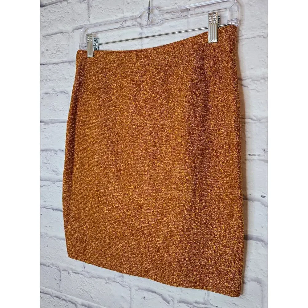St. John Collection by Marie Gray orange tweed knee length tweed skirt 2.